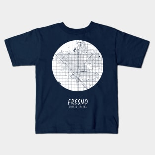 Fresno, California, USA City Map - Full Moon Kids T-Shirt